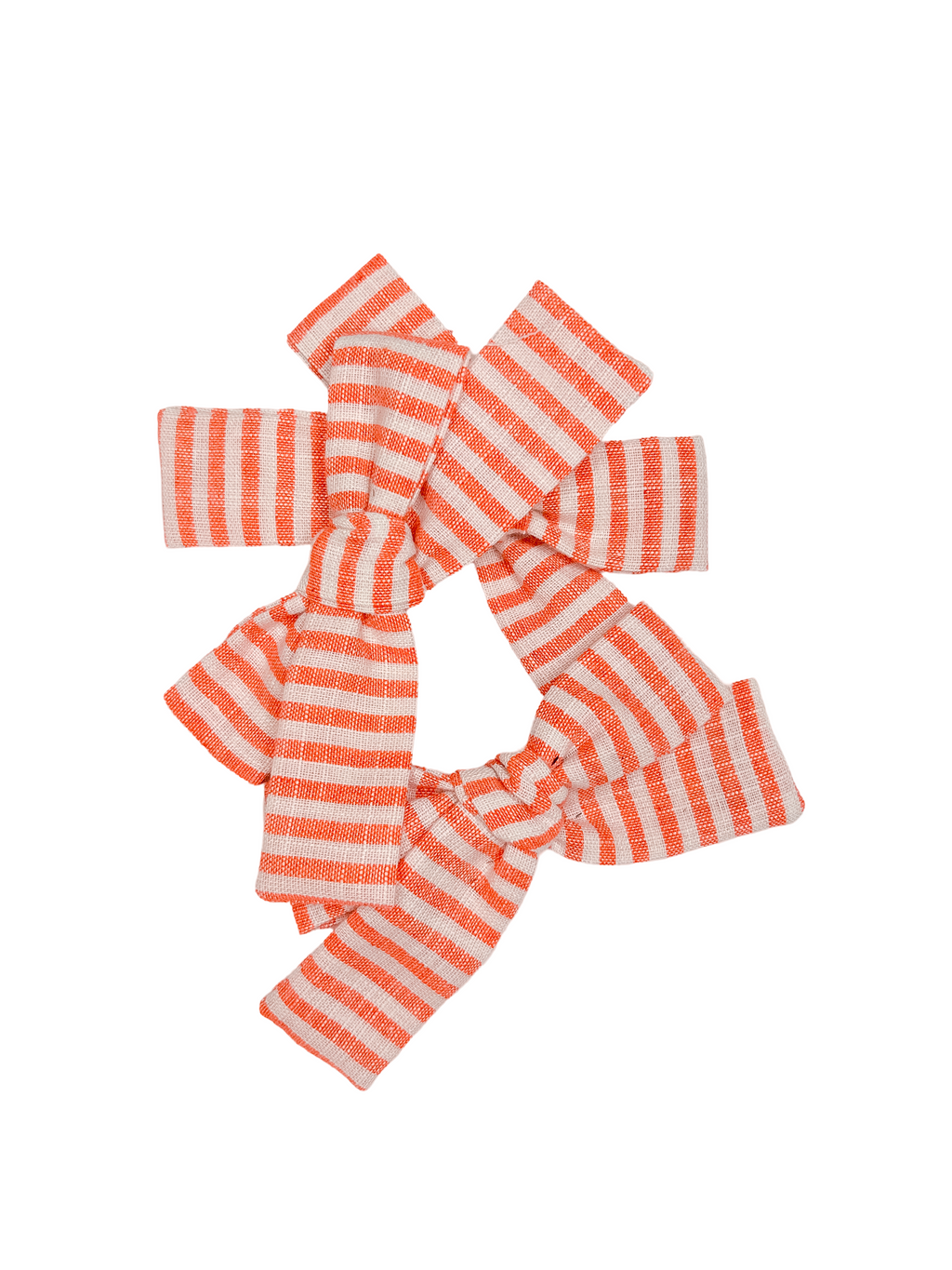 ORANGE AND WHITE BOW